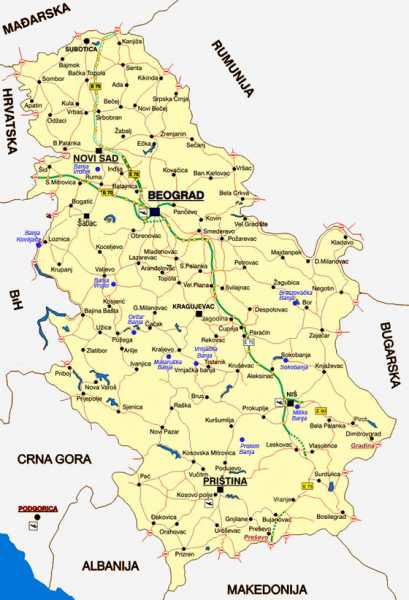 mapa srbije zajecar Banje Srbije Mapa mapa srbije zajecar